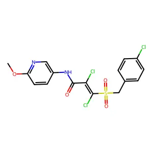 2,3-dichloro-3-[(4-chlorobenzyl)sulfonyl]-N-(6-methoxy-3-pyridinyl)acrylamide structure