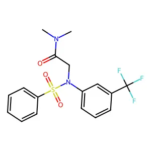 N,N-dimethyl-2-[(phenylsulfonyl)-3-(trifluoromethyl)anilino]acetamide structure