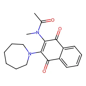 N-[3-(azepan-1-yl)-1,4-dioxo-1,4-dihydronaphthalen-2-yl]-N-methylacetamide structure
