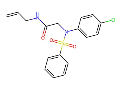 2-[N-(benzenesulfonyl)-4-chloroanilino]-N-prop-2-enylacetamide structure