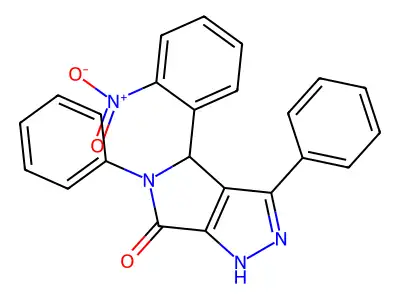 4-(2-Nitrophenyl)-3,5-diphenyl-1,4-dihydropyrrolo[3,4-c]pyrazol-6-one structure