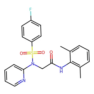 N-(2,6-dimethylphenyl)-2-[[(4-fluorophenyl)sulfonyl](2-pyridinyl)amino]acetamide structure