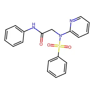 N-phenyl-2-[(phenylsulfonyl)(2-pyridinyl)amino]acetamide structure