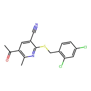 5-Acetyl-2-[(2,4-dichlorobenzyl)sulfanyl]-6-methylnicotinonitrile structure