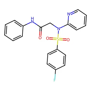 2-[(4-fluorophenyl)sulfonyl-(2-pyridinyl)amino]-N-phenylacetamide structure