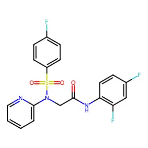 N-(2,4-difluorophenyl)-2-[[(4-fluorophenyl)sulfonyl](2-pyridinyl)amino]acetamide structure