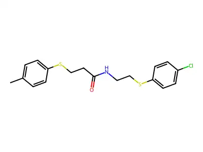 N-{2-[(4-chlorophenyl)sulfanyl]ethyl}-3-[(4-methylphenyl)sulfanyl]propanamide structure
