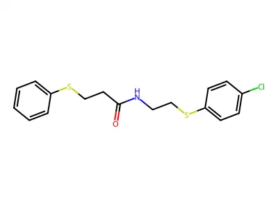 N-{2-[(4-chlorophenyl)sulfanyl]ethyl}-3-(phenylsulfanyl)propanamide structure