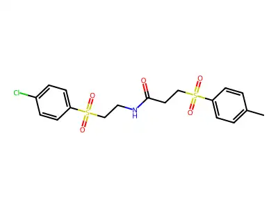 N-{2-[(4-chlorophenyl)sulfonyl]ethyl}-3-[(4-methylphenyl)sulfonyl]propanamide structure