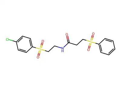 N-{2-[(4-chlorophenyl)sulfonyl]ethyl}-3-(phenylsulfonyl)propanamide structure
