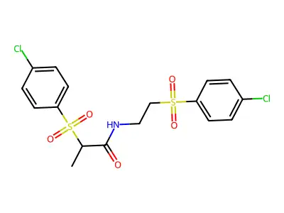 2-[(4-chlorophenyl)sulfonyl]-N-{2-[(4-chlorophenyl)sulfonyl]ethyl}propanamide structure