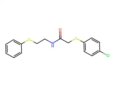2-[(4-chlorophenyl)sulfanyl]-N-[2-(phenylsulfanyl)ethyl]acetamide structure