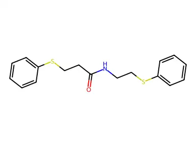3-(phenylsulfanyl)-N-[2-(phenylsulfanyl)ethyl]propanamide structure