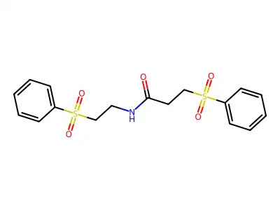 3-(benzenesulfonyl)-N-[2-(benzenesulfonyl)ethyl]propanamide structure