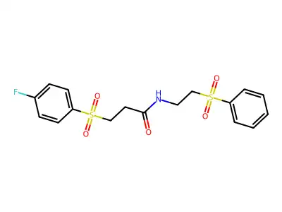 3-[(4-fluorophenyl)sulfonyl]-N-[2-(phenylsulfonyl)ethyl]propanamide structure