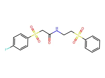 2-[(4-fluorophenyl)sulfonyl]-N-[2-(phenylsulfonyl)ethyl]acetamide structure