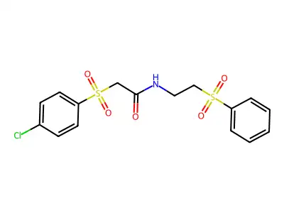 2-(4-chlorophenylsulfonyl)-N-(2-(phenylsulfonyl)ethyl)acetamide structure