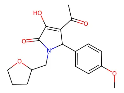 3-acetyl-4-hydroxy-2-(4-methoxyphenyl)-1-(oxolan-2-ylmethyl)-2H-pyrrol-5-one structure