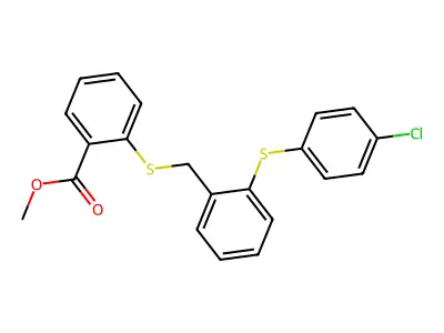 Methyl 2-({2-[(4-chlorophenyl)sulfanyl]benzyl}sulfanyl)benzenecarboxylate structure