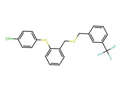 4-Chlorophenyl 2-({[3-(trifluoromethyl)benzyl]sulfanyl}methyl)phenyl sulfide structure