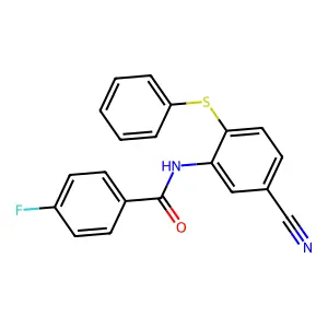 N-[5-cyano-2-(phenylsulfanyl)phenyl]-4-fluorobenzenecarboxamide structure