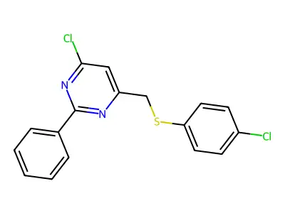 4-Chlorophenyl (6-chloro-2-phenyl-4-pyrimidinyl)methyl sulfide structure