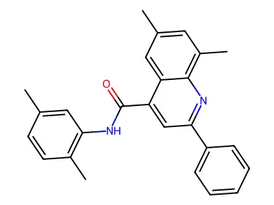 N-(2,5-dimethylphenyl)-6,8-dimethyl-2-phenyl-4-quinolinecarboxamide structure
