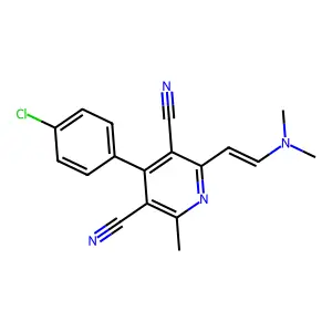 4-(4-chlorophenyl)-2-[2-(dimethylamino)ethenyl]-6-methylpyridine-3,5-dicarbonitrile structure
