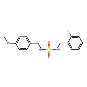 N-(2-fluorobenzyl)-N'-(4-methoxybenzyl)sulfamide structure