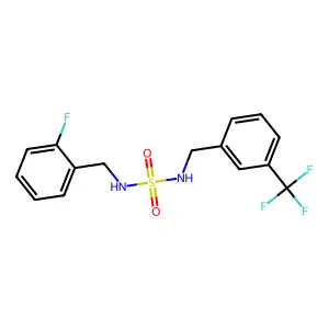 N-(2-fluorobenzyl)-N'-[3-(trifluoromethyl)benzyl]sulfamide structure