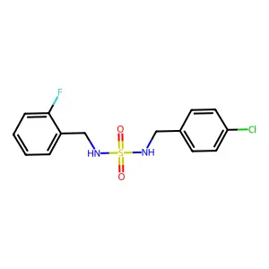 N-(4-chlorobenzyl)-N'-(2-fluorobenzyl)sulfamide structure