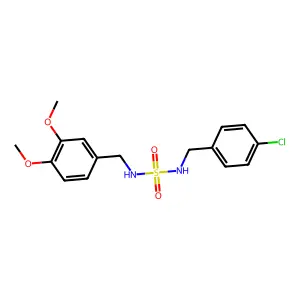 N-(4-chlorobenzyl)-N'-(3,4-dimethoxybenzyl)sulfamide structure