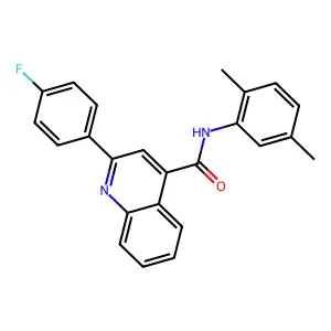 N-(2,5-dimethylphenyl)-2-(4-fluorophenyl)-4-quinolinecarboxamide structure