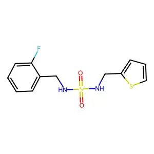 N-(2-fluorobenzyl)-N'-(2-thienylmethyl)sulfamide structure
