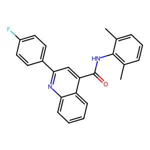 N-(2,6-dimethylphenyl)-2-(4-fluorophenyl)-4-quinolinecarboxamide structure