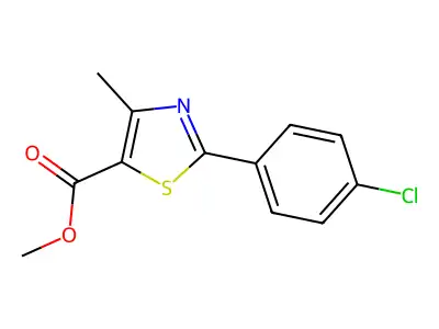 Methyl 2-(4-chlorophenyl)-4-methyl-1,3-thiazole-5-carboxylate structure