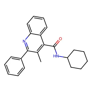 N-cyclohexyl-3-methyl-2-phenylquinoline-4-carboxamide structure