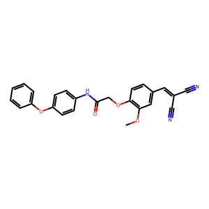 2-[4-(2,2-dicyanoethenyl)-2-methoxyphenoxy]-N-(4-phenoxyphenyl)acetamide structure