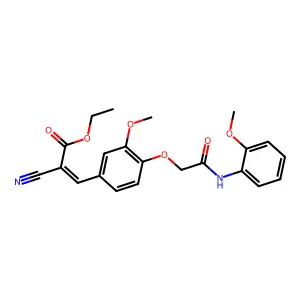 ethyl (E)-2-cyano-3-[3-methoxy-4-[2-(2-methoxyanilino)-2-oxoethoxy]phenyl]prop-2-enoate structure