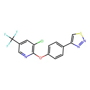 3-Chloro-2-[4-(1,2,3-thiadiazol-4-yl)phenoxy]-5-(trifluoromethyl)pyridine structure