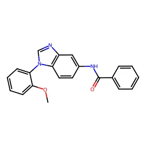 N-[1-(2-methoxyphenyl)benzimidazol-5-yl]benzamide structure