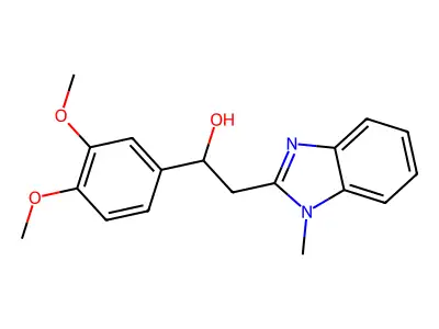 1-(3,4-dimethoxyphenyl)-2-(1-methyl-1H-benzimidazol-2-yl)ethanol structure