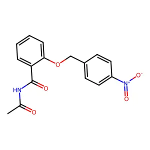 N-acetyl-2-[(4-nitrophenyl)methoxy]benzamide structure
