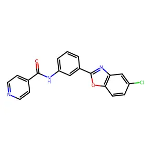 N-[3-(5-chloro-1,3-benzoxazol-2-yl)phenyl]pyridine-4-carboxamide structure