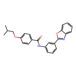 N-[3-(1,3-benzoxazol-2-yl)phenyl]-4-(2-methylpropoxy)benzamide structure
