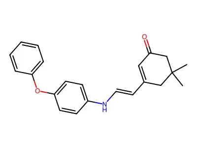 5,5-Dimethyl-3-[2-(4-phenoxyanilino)ethenyl]cyclohex-2-en-1-one structure