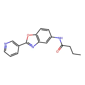 N-[2-(3-pyridinyl)-1,3-benzoxazol-5-yl]butanamide structure