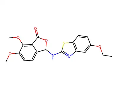 3-((5-ethoxybenzo[d]thiazol-2-yl)amino)-6,7-dimethoxyisobenzofuran-1(3H)-one structure