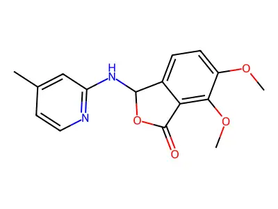 6,7-dimethoxy-3-[(4-methylpyridin-2-yl)amino]-3H-2-benzofuran-1-one structure