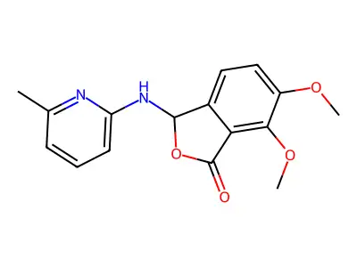 6,7-dimethoxy-3-[(6-methylpyridin-2-yl)amino]-3H-2-benzofuran-1-one structure